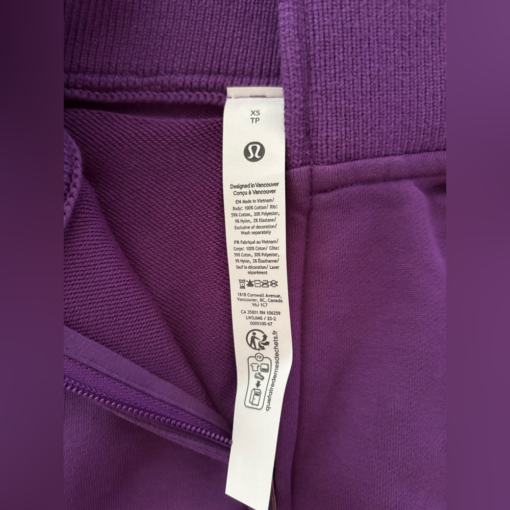 Lululemon Purple Striped Crop Top, NEW! - Picture 7 of 8